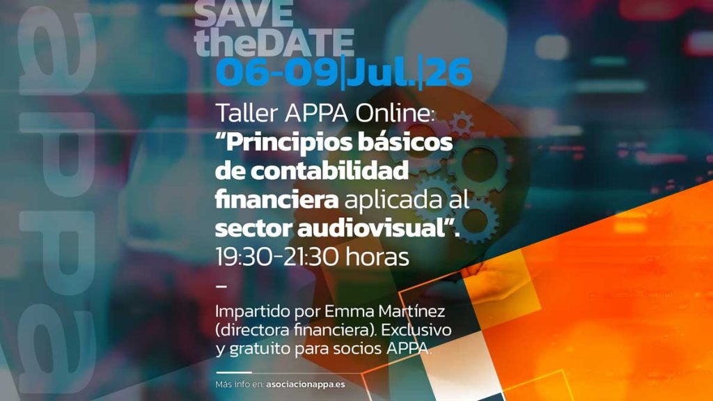 Taller APPA online de principios básicos de contabilidad financiera aplicada al sector audiovisual